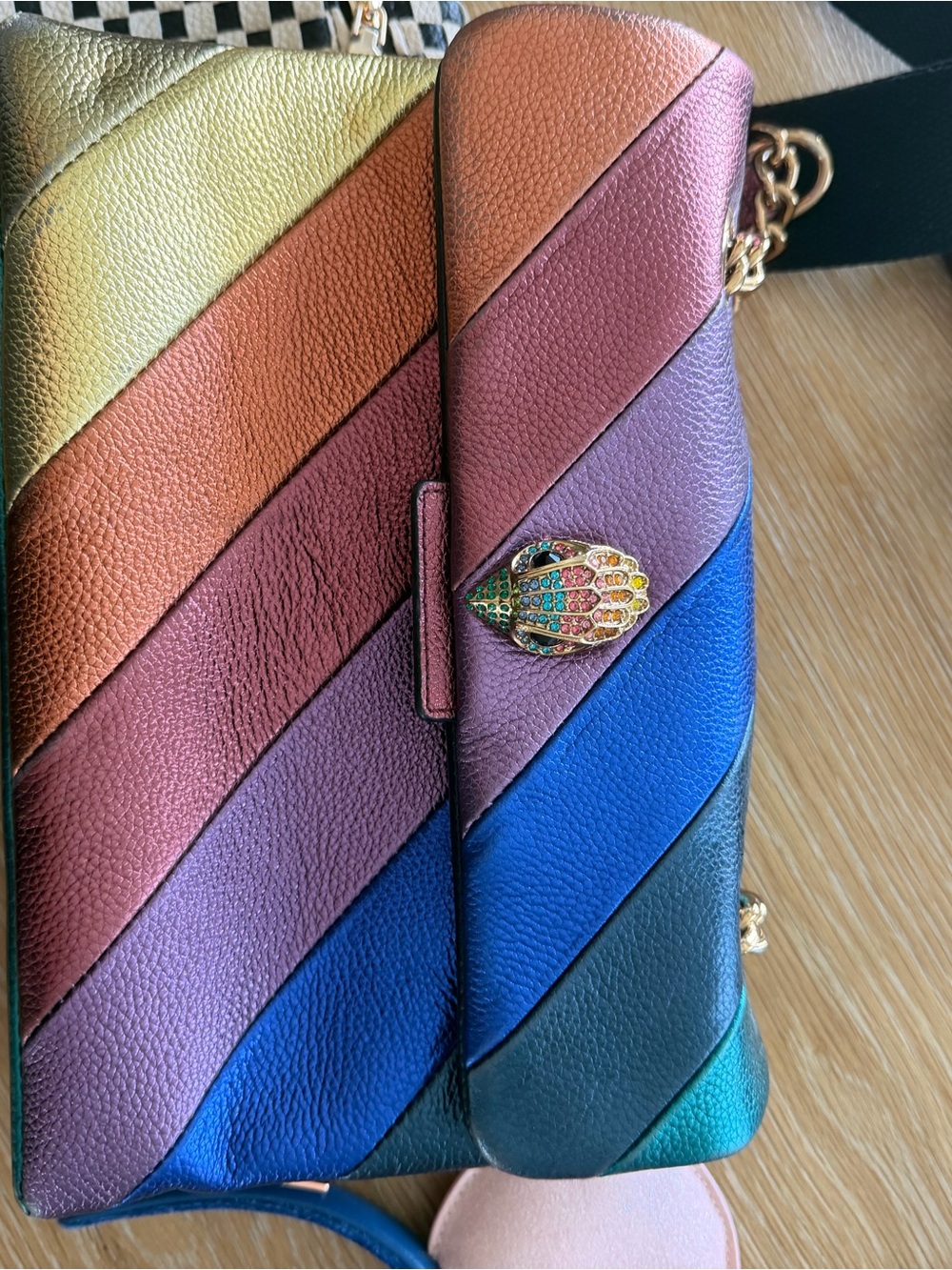 Rainbow Striped Leather Crossbody Bag - Multicolor fall / winter Kurt Geiger